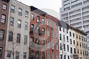 Row of Colorful Old Buildings in Kips Bay New York City photo