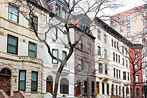 Row of old buildings in the Upper West Side, New York City