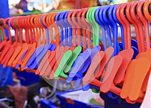 Row of Colorful Shoe hanger