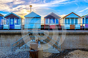 Row of Colourful Beach Huts