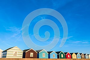 Row of Colourful Beach Huts