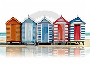 Row Of Colourful Beach Huts