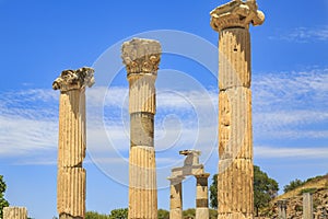 Row of columns in Ephesus, Izmir, Turkey
