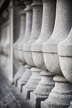 Row of Concrete Balusters