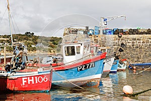 Row of Cornish fishing boats