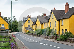 Row of cottages in an East Devon village in UK