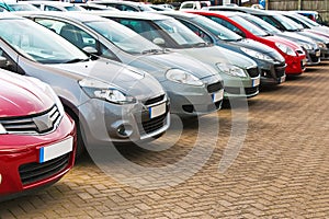 Row of different used cars