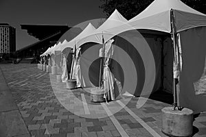 A row of display tents