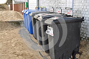 Row of dustbins