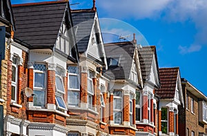 A row of Edwardian style terraced houses in London