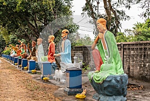 Row of eighteen Chinese Saints, at Wang Saen Suk monastery, Bang Saen, Thailand