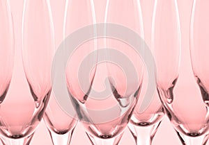 Row of Empty Champagne Flutes