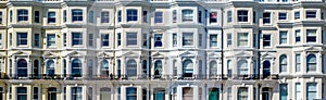 A row of English regency terraced four storey houses, Brighton, UK