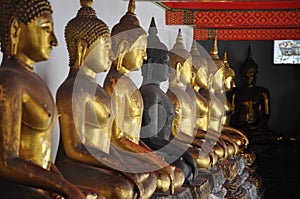 A row of figure of Buddha