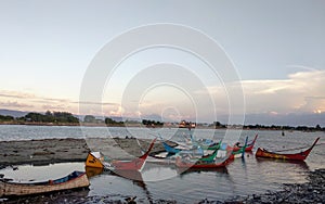 A Row Of Fishing Boats In Banda Aceh Indonesia photo