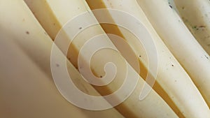 Row of fresh banana taken close up photo