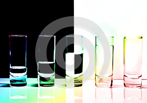 A row of glasses for vodka