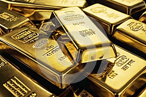 Row of gold bars with the word \