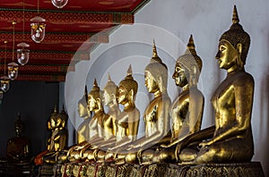 Row of Golden Buddhas