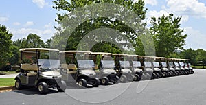 Row of golf carts