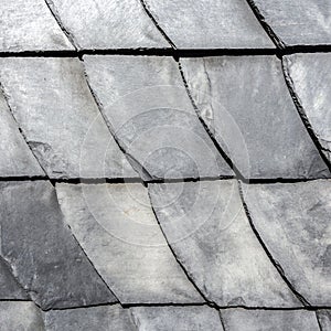 Row of grey roof slate photo