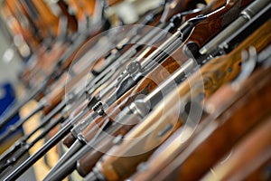 Row of Guns on Display