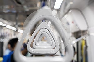 Row of handgrip in Jakarta MRT