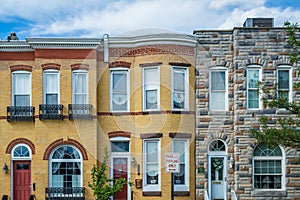 Row homes on Fort Avenue in Locust Point, Baltimore, Maryland