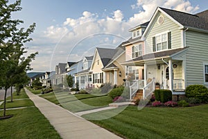 Row of homes in the Midwest