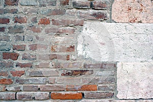 Row of hooks for clothes on the brick wall