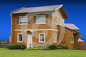 Row house for mass housing- with a nice blue sky background