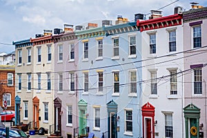 Row houses along Schuylkill Avenue in Philadelphia, Pennsylvania photo