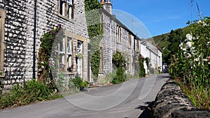 Row of houses in small village in Millers Dale