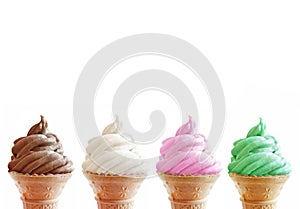 Row of ice cream cones