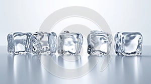 A Row of Ice Cubes Sitting on Top of a Table
