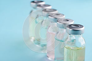 Row of injection vials