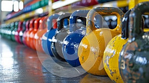 Row of Kettles on Counter