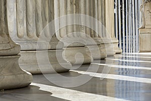 Row of marble columns in an entrance