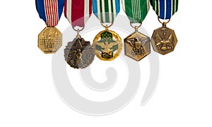 Row of military medals