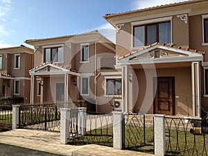 Row of modern townhouses