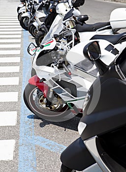 Row of motorbikes photo