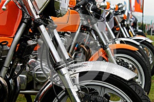 Row of motorbikes photo