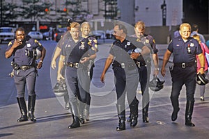 Row of motorcycle policeman