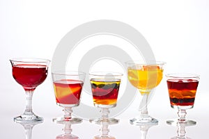 Row of multi-fruit jelly