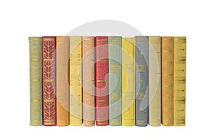 Row of multicolored books,