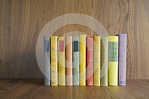 Row of multicolored books