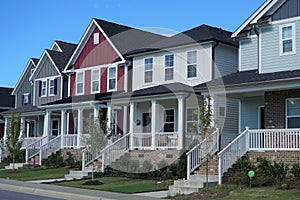 A Row of Multicolored Houses in North Carolina