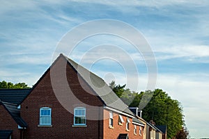 Row of new built houses in england uk