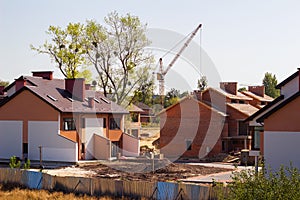 Row of new houses being built