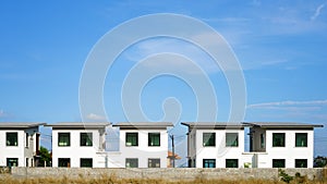 Row of new houses being built